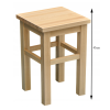 Taboret stołek Prosty naturalny drewno bukowe lite 45 cm nielakierowany naturalne drewno bukowe